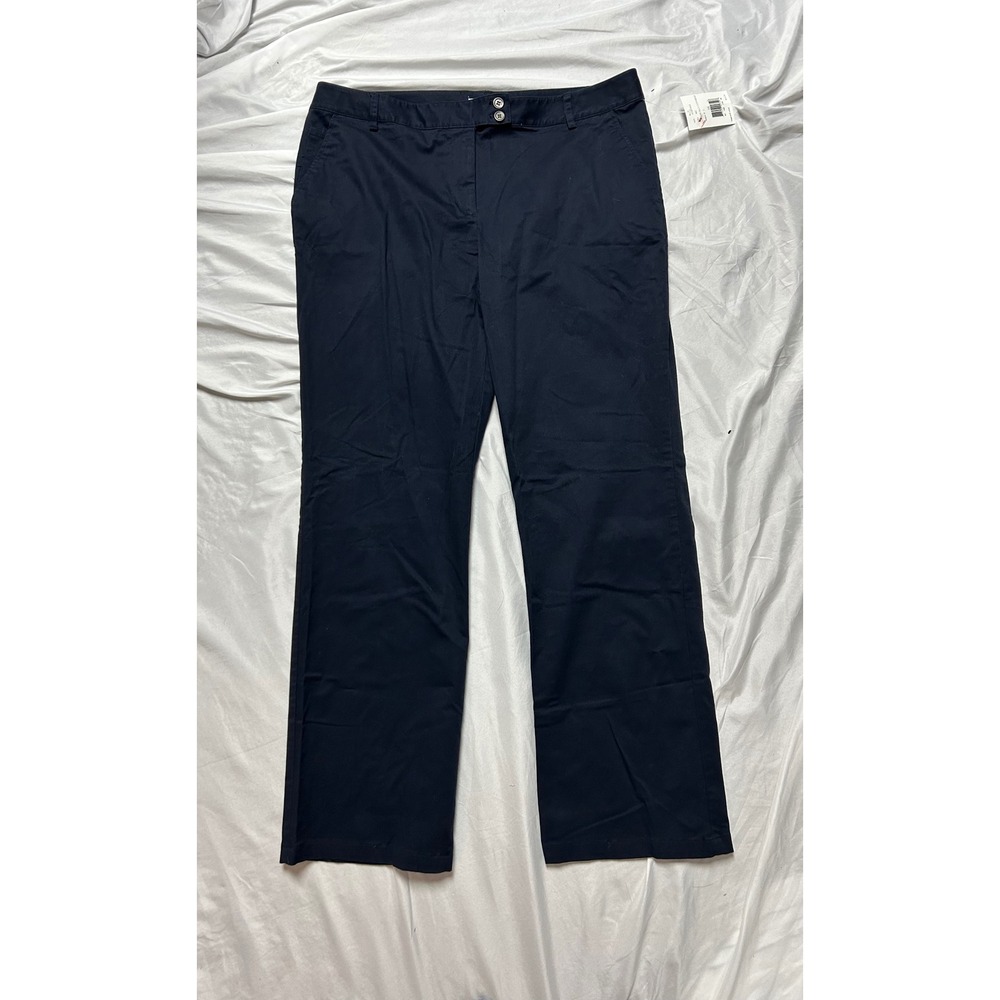 NWT Liz & Co Womens Black Stretch Straight Leg Dress Pants 16 IVMU0022